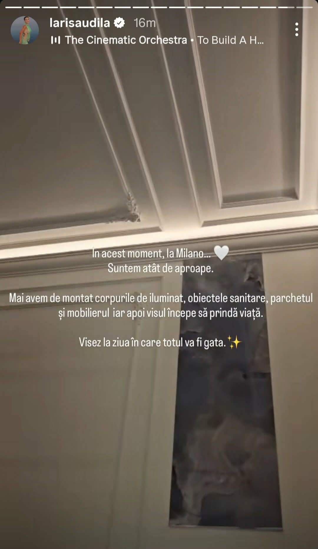 Cum arată apartamentul din Milano al Larisei Udilă. Amenjarea este aproape gata: ”Visul începe să prindă viață”