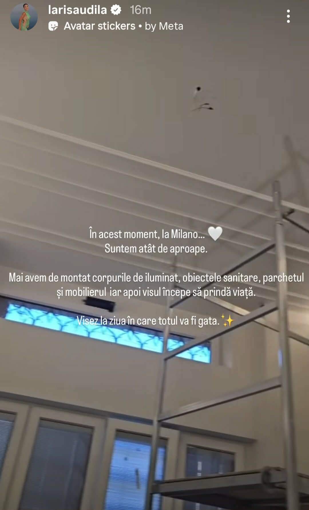 Cum arată apartamentul din Milano al Larisei Udilă. Amenjarea este aproape gata: ”Visul începe să prindă viață”