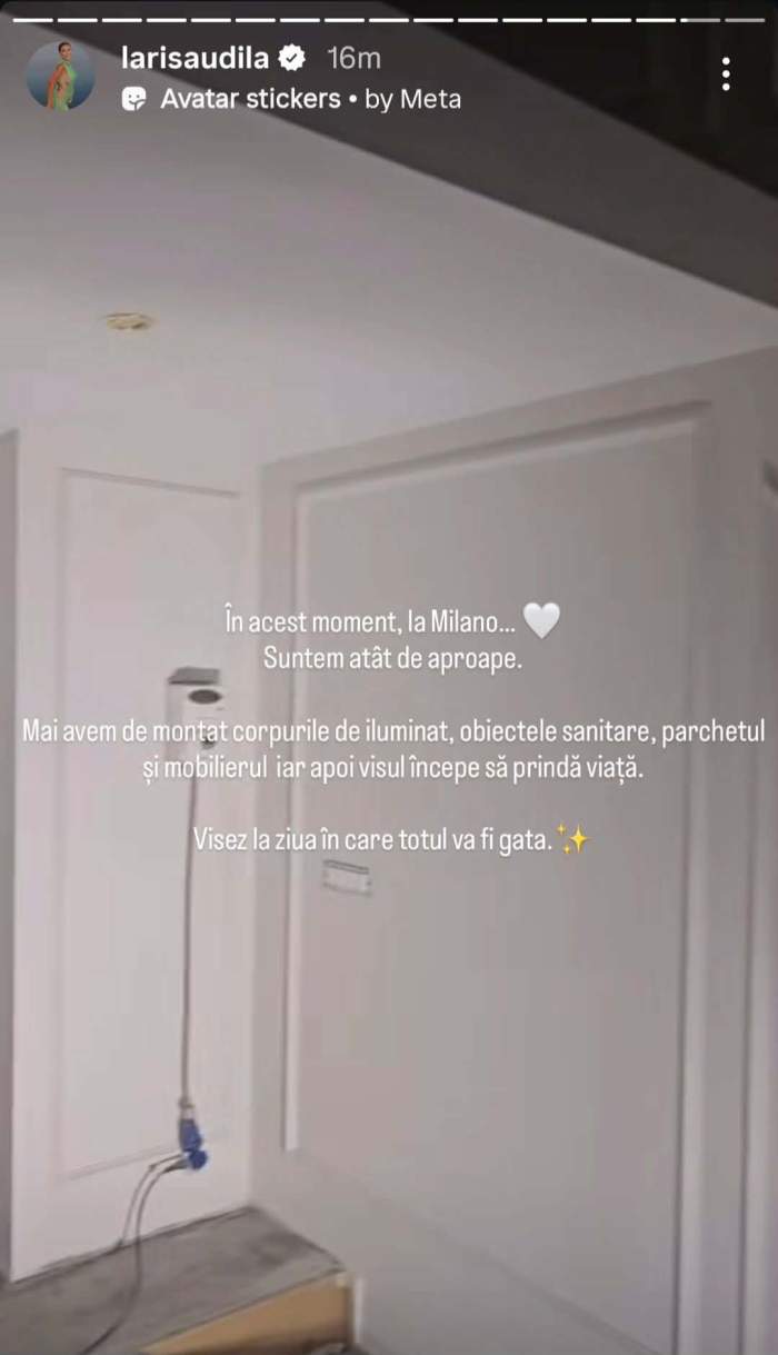 Cum arată apartamentul din Milano al Larisei Udilă. Amenjarea este aproape gata: ”Visul începe să prindă viață”