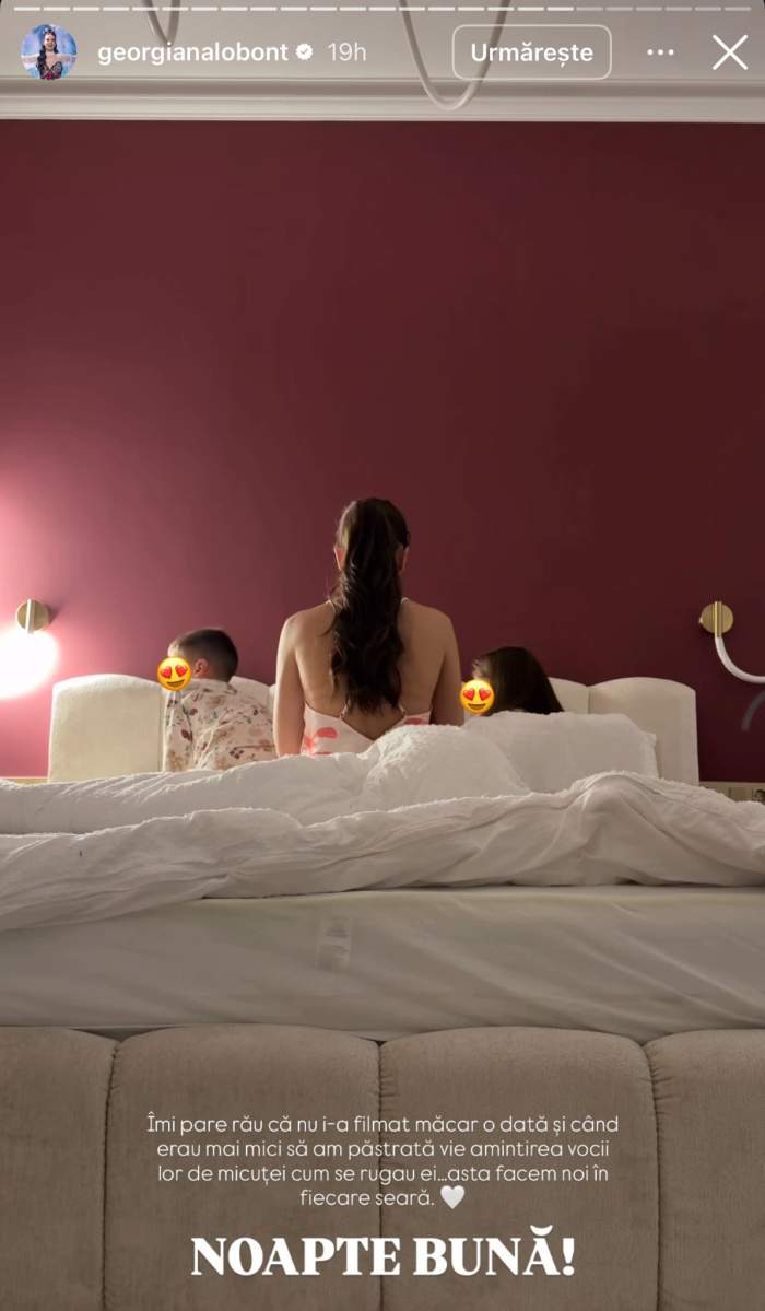 Georgiana Lobonț se roagă alături de copiii ei