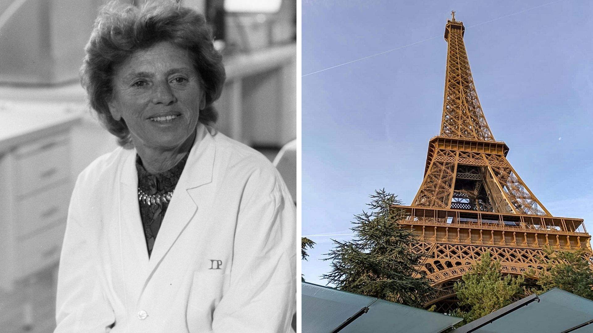 Colaj foto cu Agnes Ullman și Turnul Eiffel