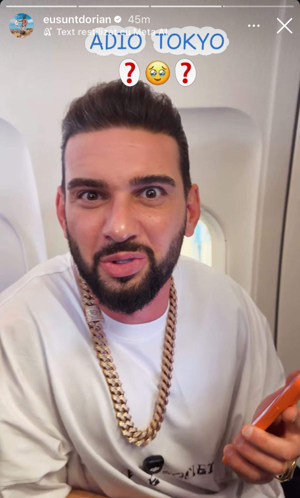 Dorian Popa, în avion