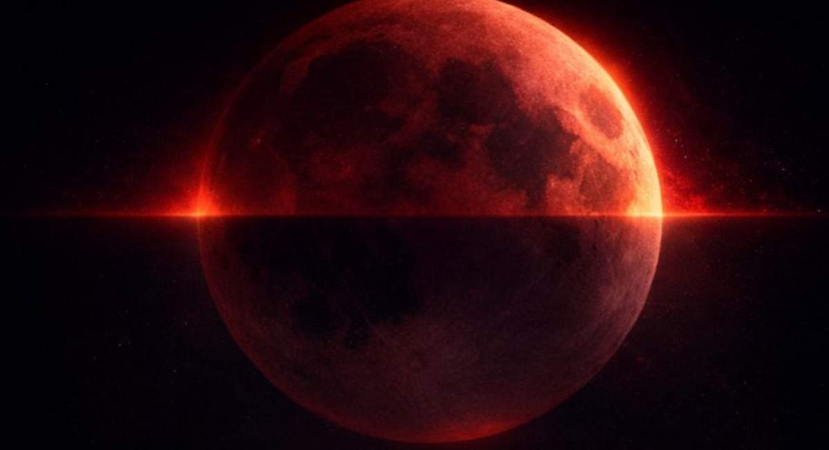 Momentul în care se produce "Luna Sângerie"
