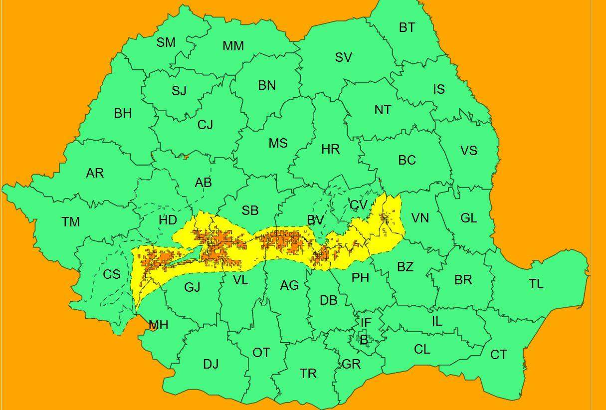 harta județelor afectate