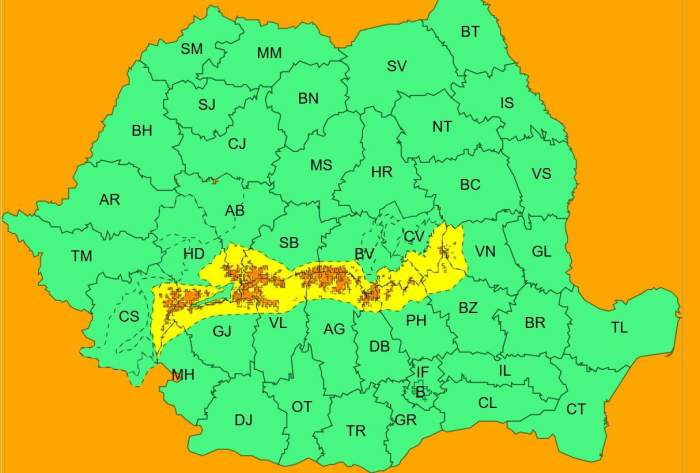 harta județelor afectate