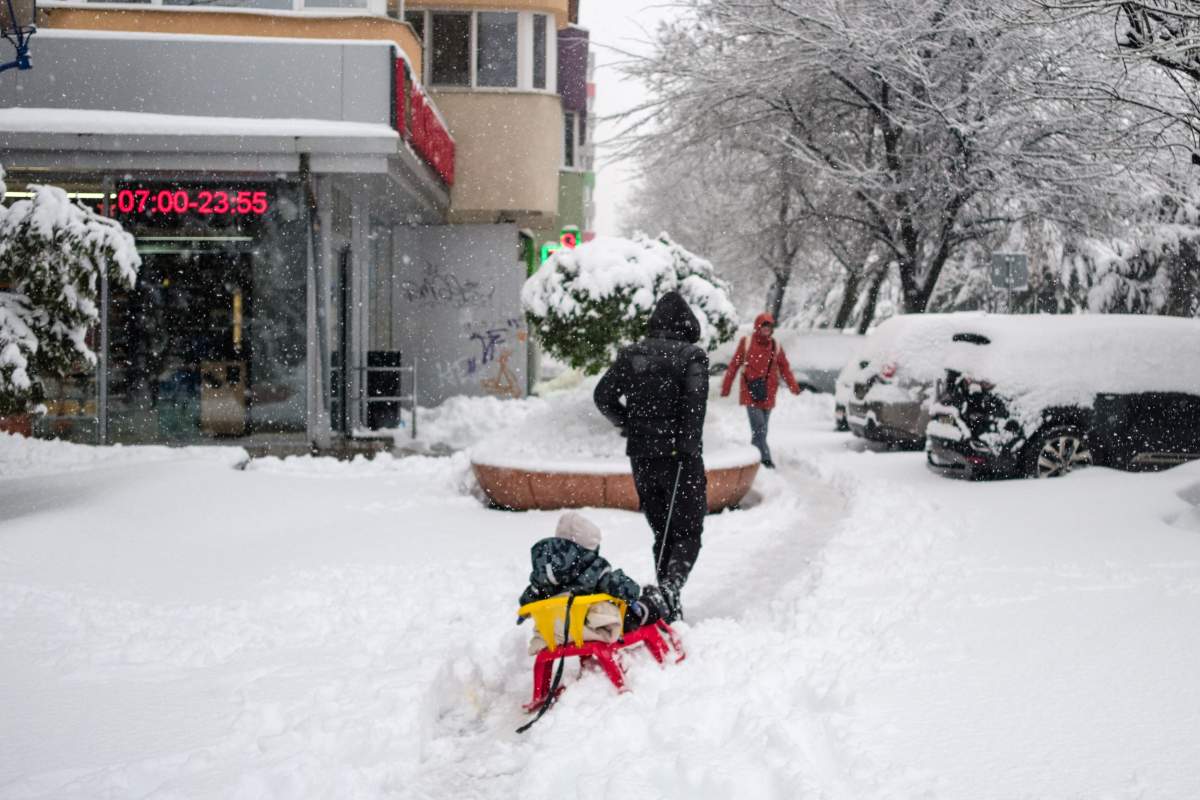 zăpadă în București