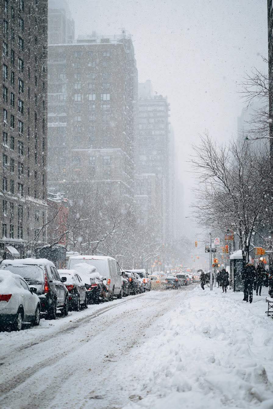 ninsoare în New York