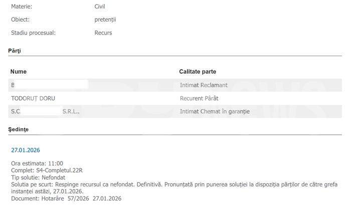 Doru Todoruț, 30.000 de lei pentru vecina supărată | A durat patru ani