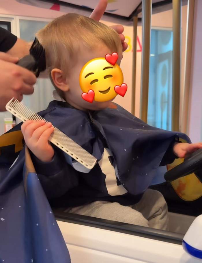 Ana Baniciu și-a dus fiul pentru prima dată la frizerie