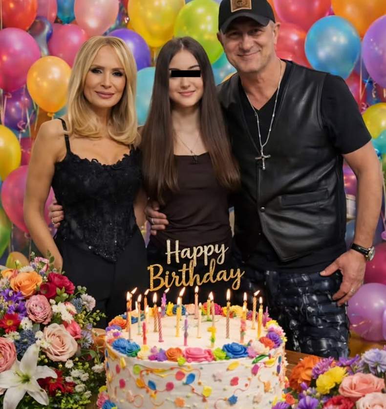 daniela gyorfi cu fiica ei si partenerul de viata