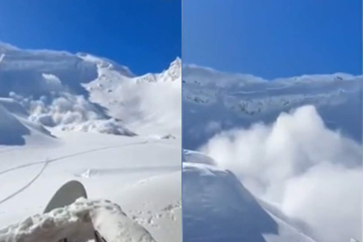 Avalanșă uriașă la Bâlea Lac! Momentul dramatic a fost surprins de un turist 