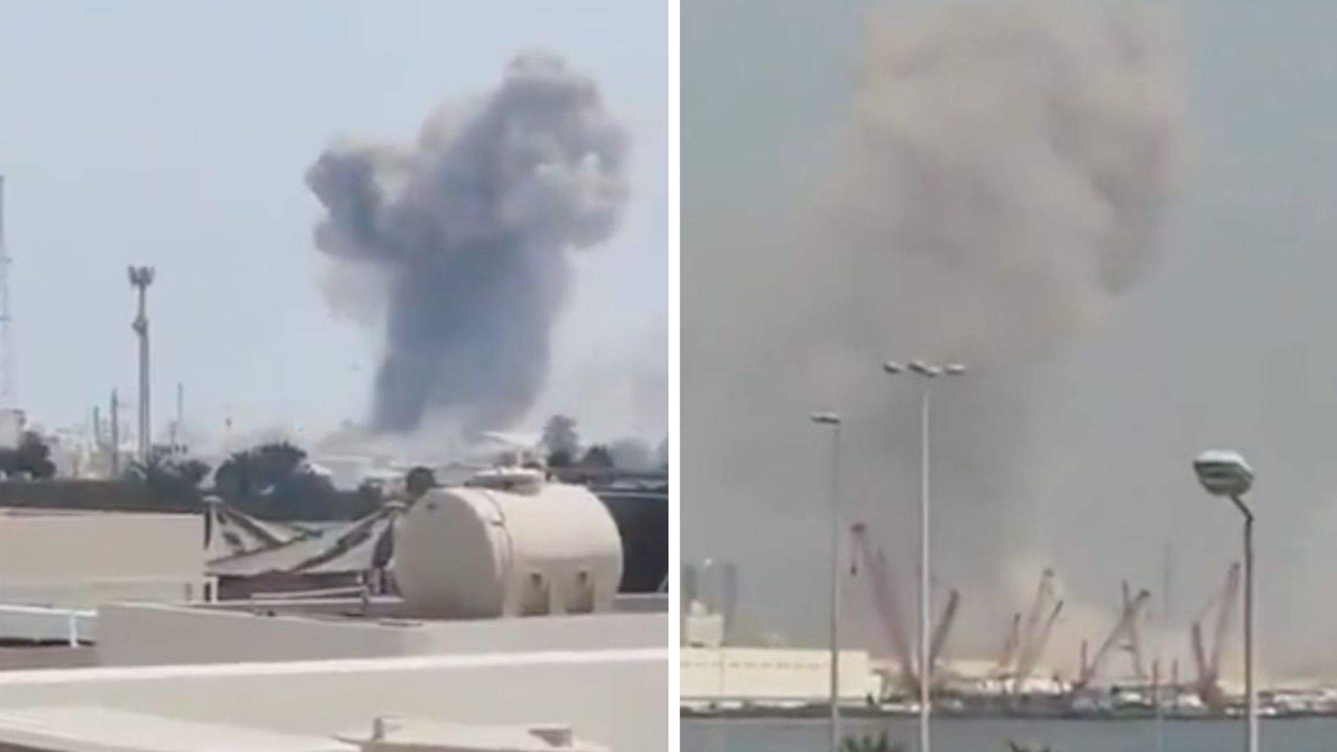 Colaj foto cu bazele americane atacate