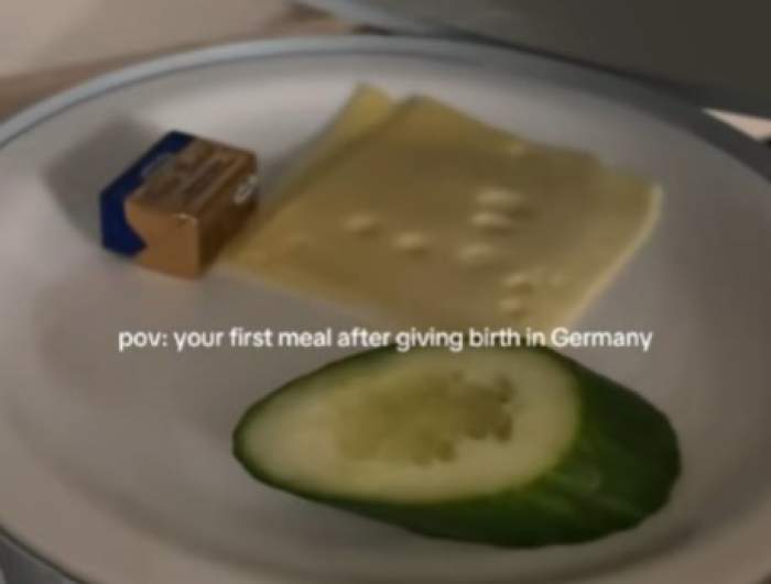 Micul dejun al unei femei, după ce a născut în Germania