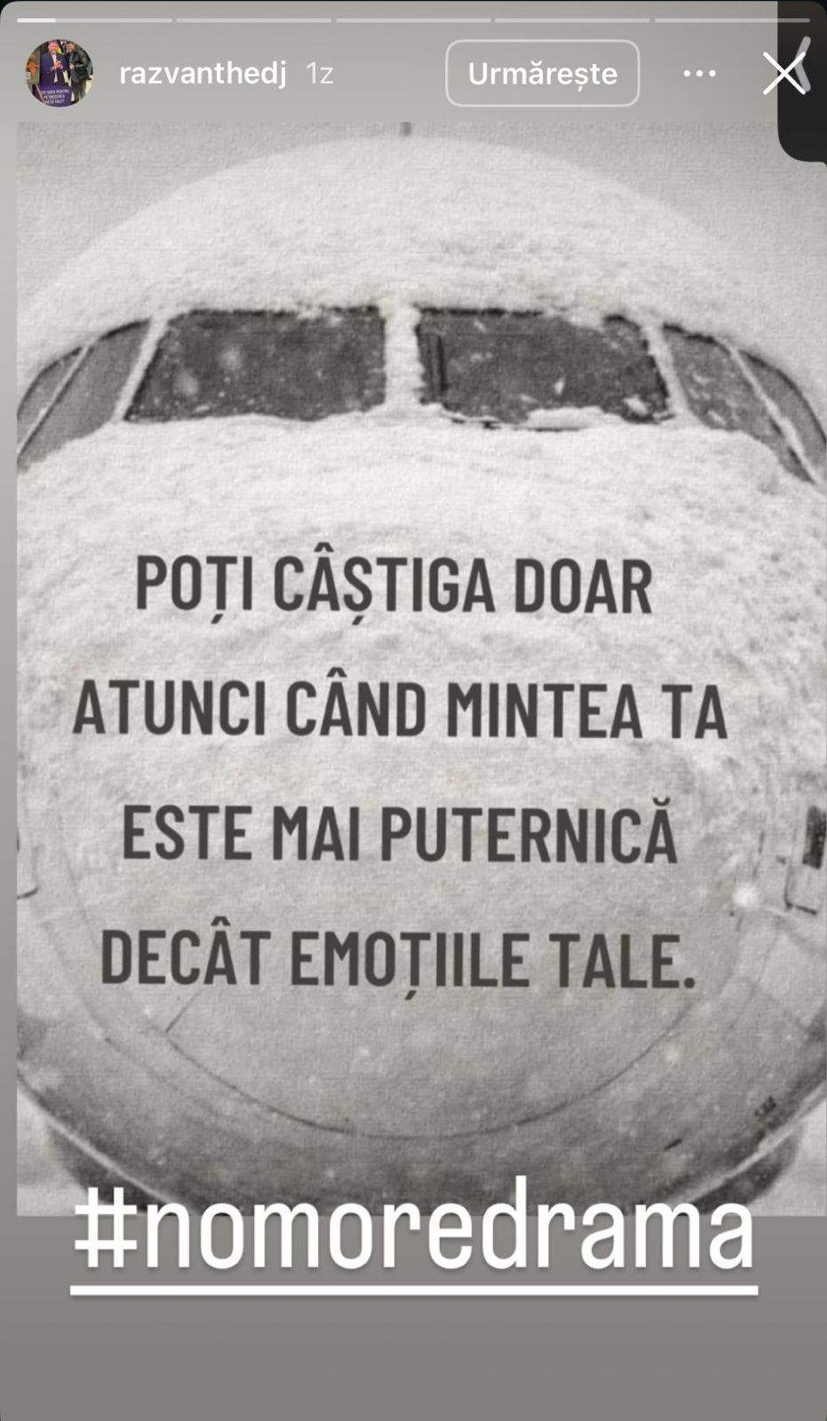 Răzvan Kovacs a distribuit la story un mesaj