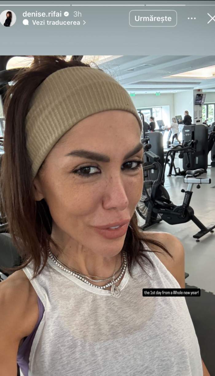 Denise Rifai, în sala de fitness