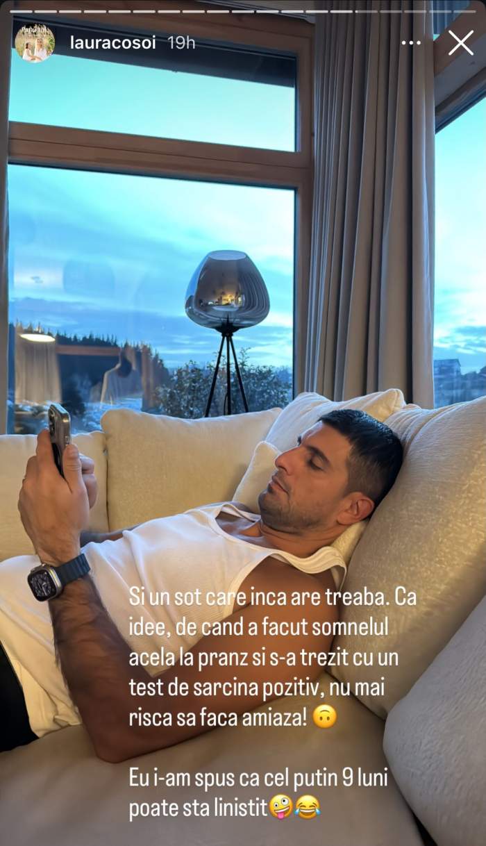 Soțul Laurei Cosoi, în casă