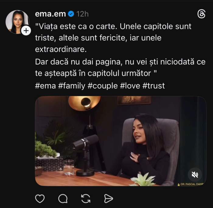 Mesajul postat de Ema Oprișan