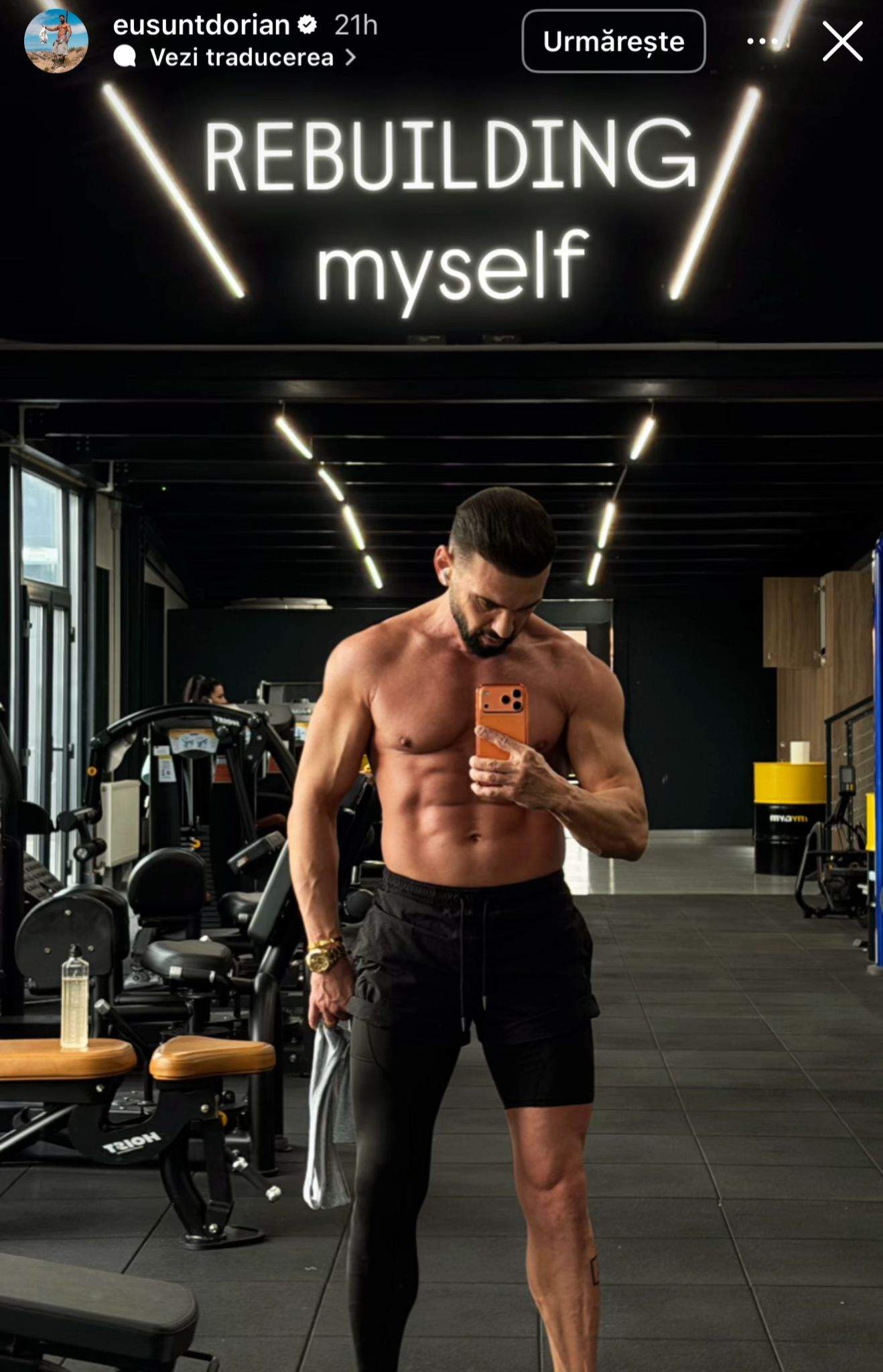 Dorian Popa, în sala de fitness