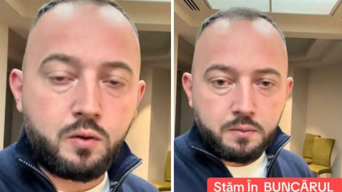 Colaj foto cu un bărbat care conduce grupul de pelerinaj