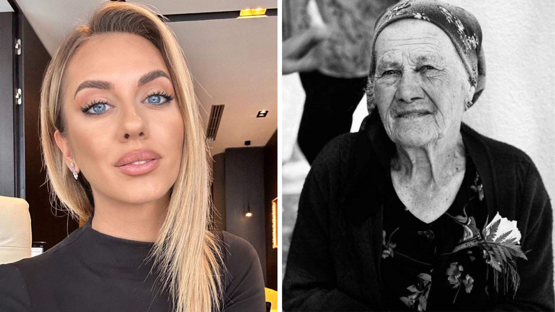 Colaj foto cu Antonia Ștefănescu și bunica ei