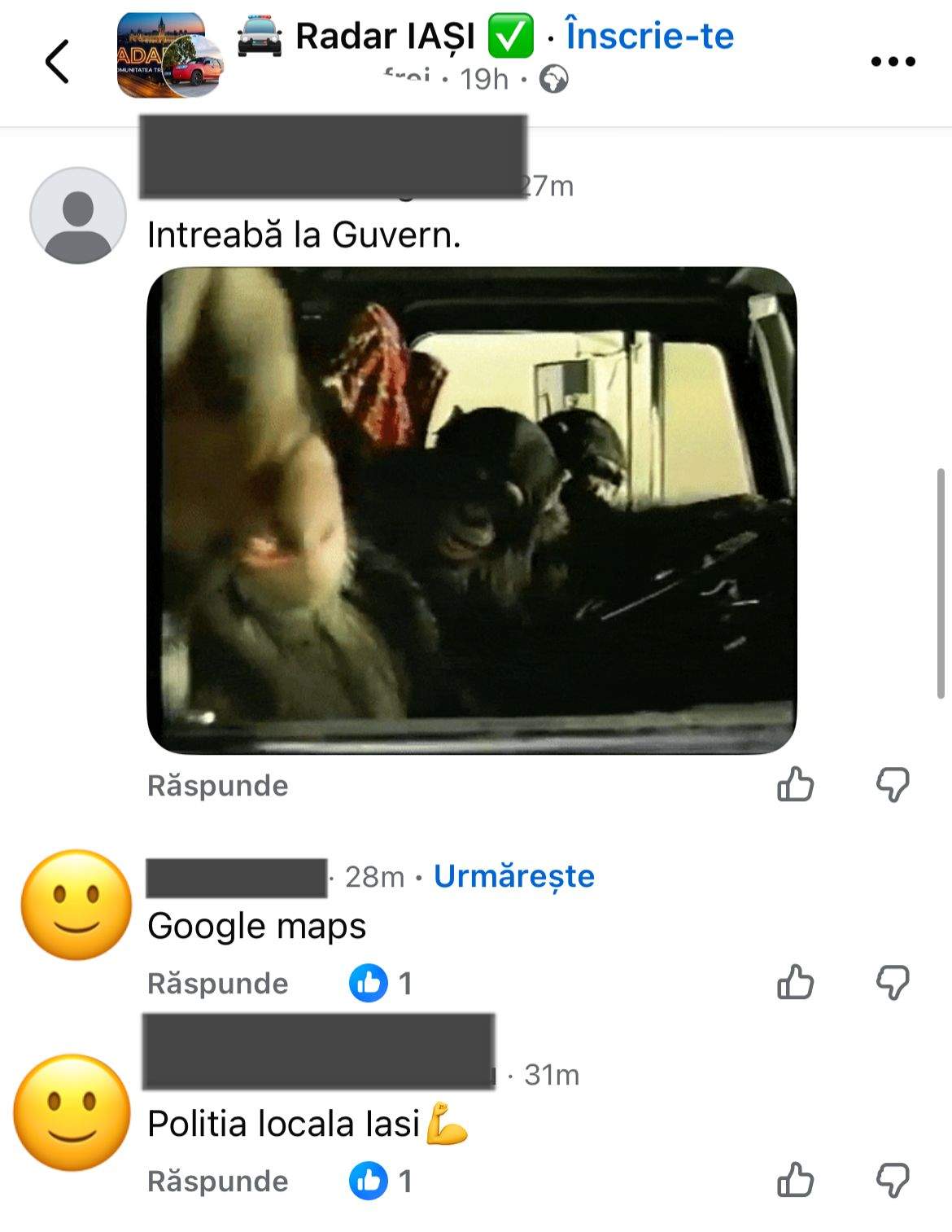 Comentariul de la postare