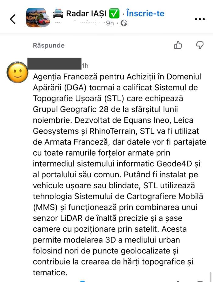 Comentariul de pe Facebook