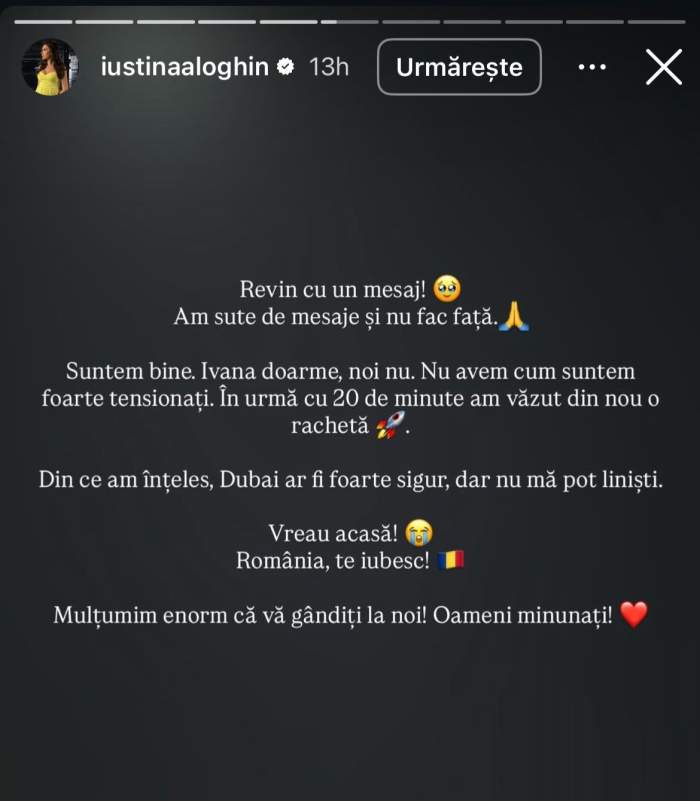 Mesajul iustinei Loghin