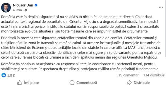 Anunțul de ultimă oră al lui Nicușor Dan! Ce a transmis președintele României