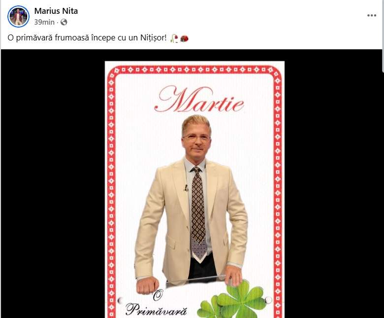 Marius Niță, mărțișor inedit! Cum le-a urat “Primăvară frumoasă” prezentatorul de la Antena Stars tuturor doamnelor