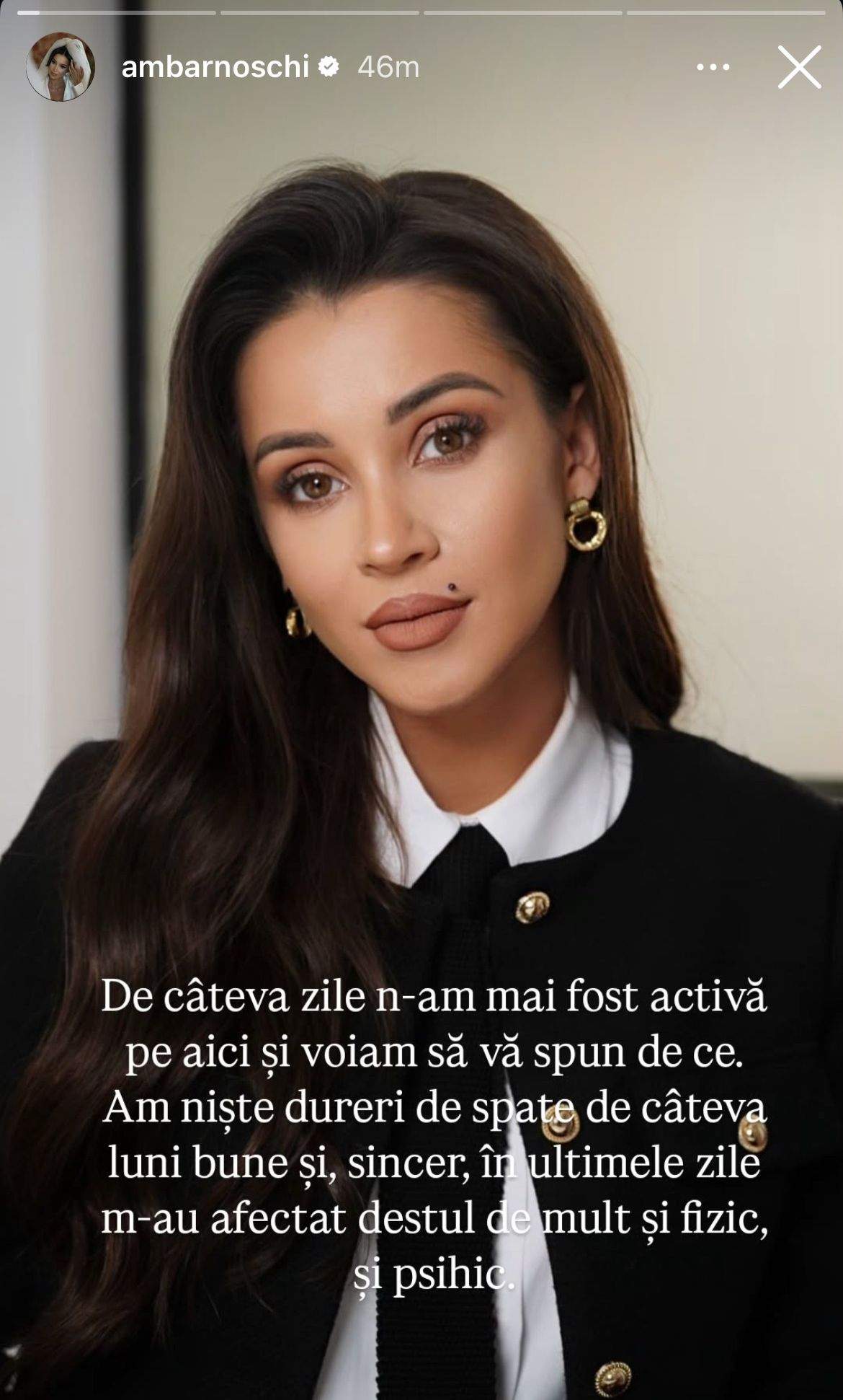 Mesajul postat de Ana Maria Barnoschi