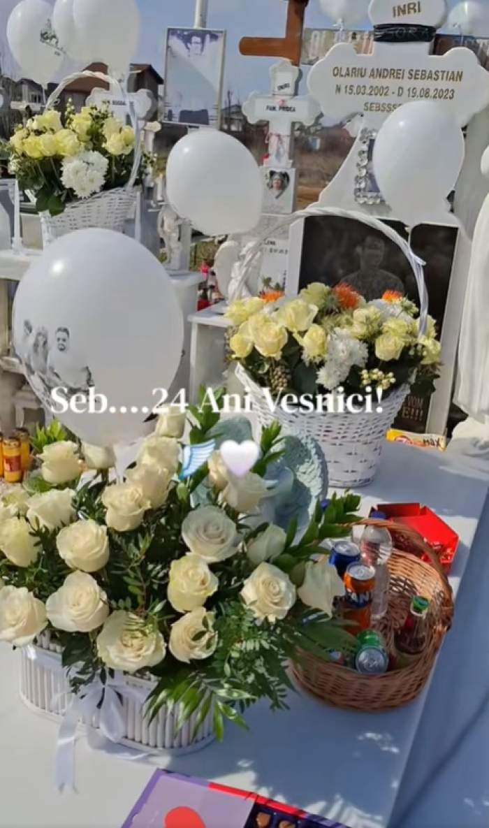Imagini sfâșietoare la mormântul lui Sebi Olariu. Tânărul ucis de Vlad Pascu, în accidentul din 2 Mai, ar fi împlinit 24 de ani