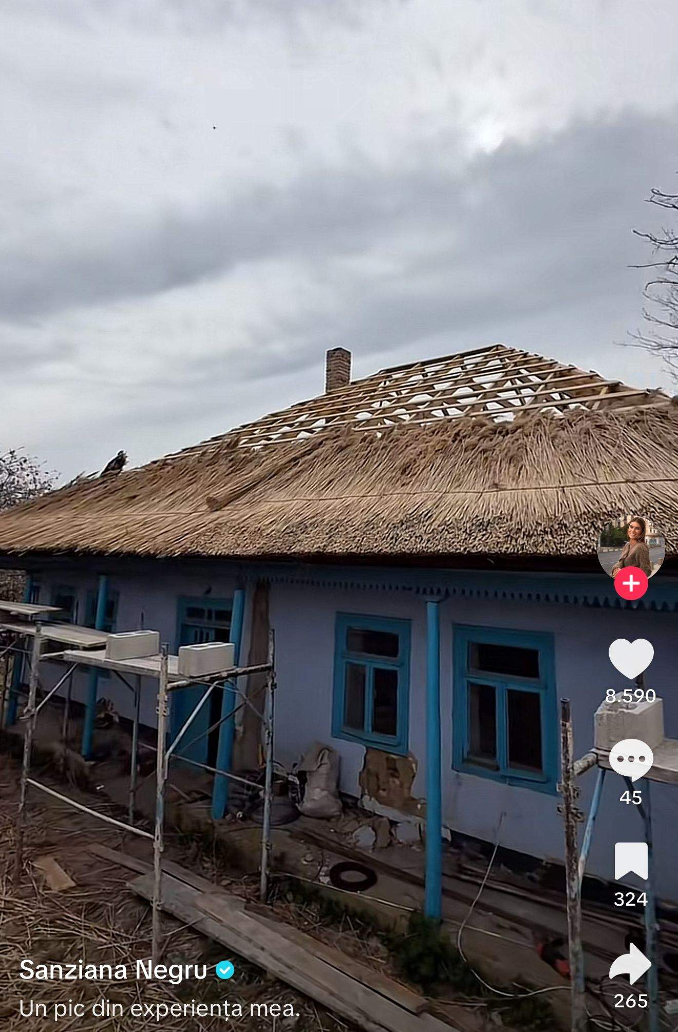 Fațada casei străbunicilor Sânzianei Negru