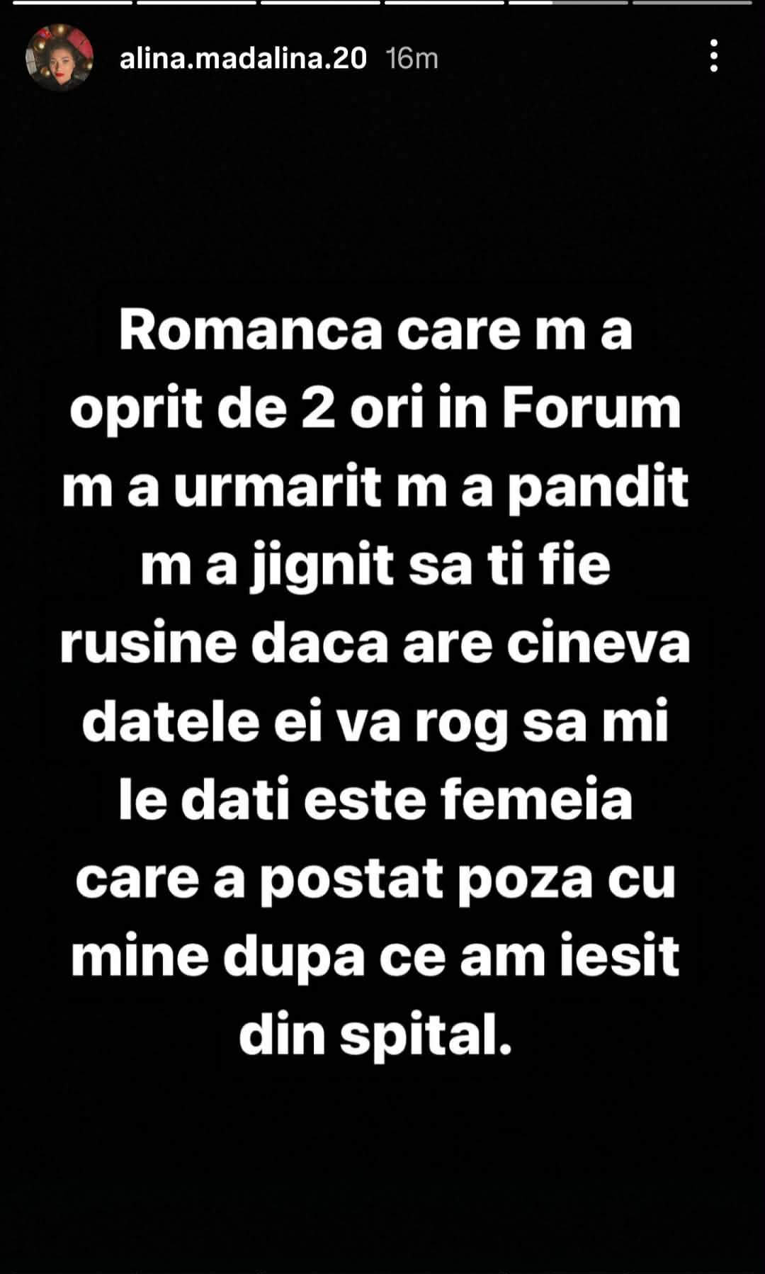 mesajul Alinei Mădălina