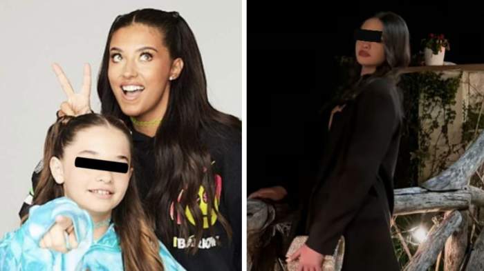 Colaj foto cu Antonia și fiica ei, Maya