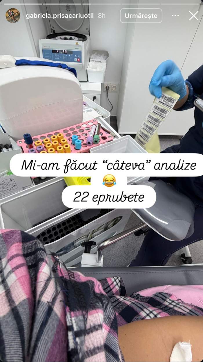 Gabriela Prisăcariu, în laboratorul de recoltare a analizelor de sânge