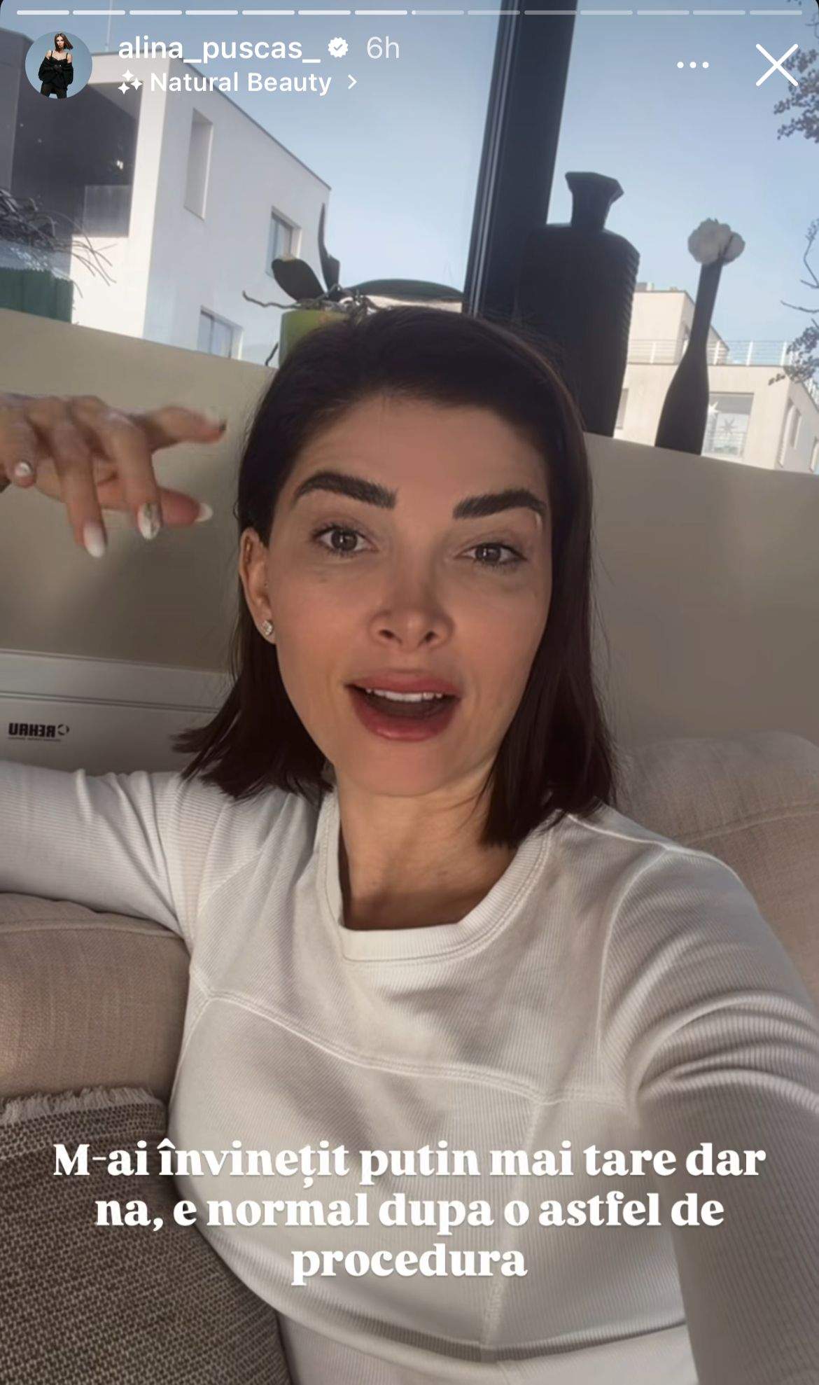 Alina Pușcaș, cu fața vânătă