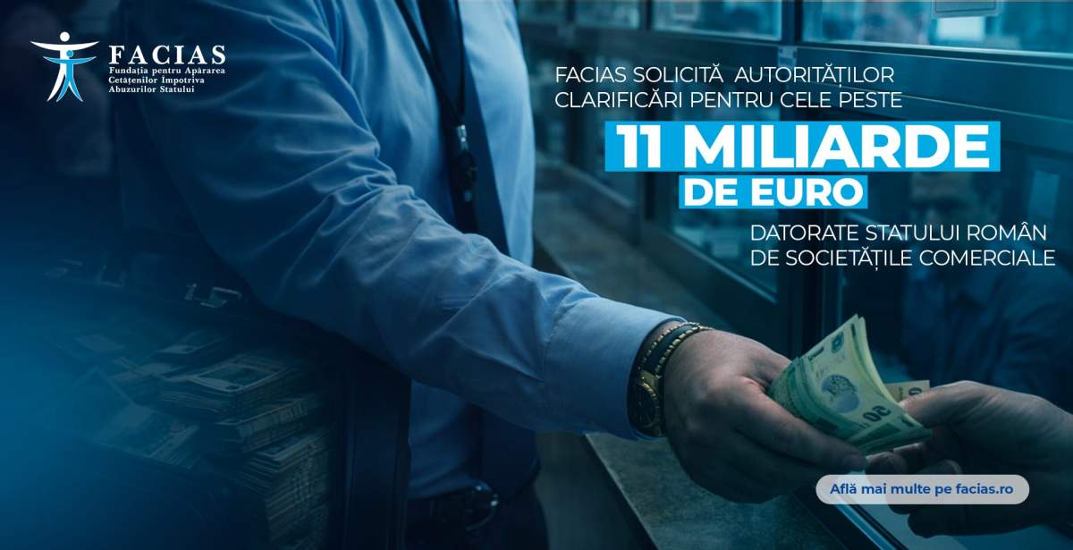 Pe urmele celor 11 miliarde de euro pe care statul le are de recuperat de la companiile cu datorii. FACIAS în dialog cu Ministerul Finanțelor