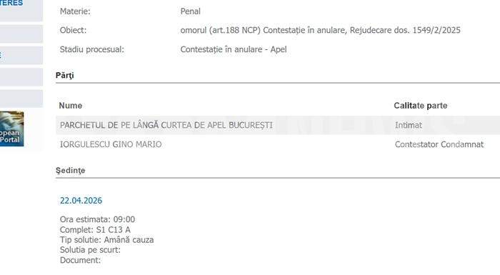Decizie de ultimă oră în dosarul lui Mario Iorgulescu | S-a schimbat modificarea
