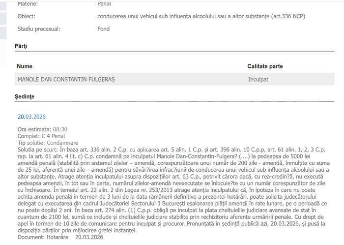 EXCLUSIV| Fulgy de la Clejani, condamnat pentru că a șofat drogat!