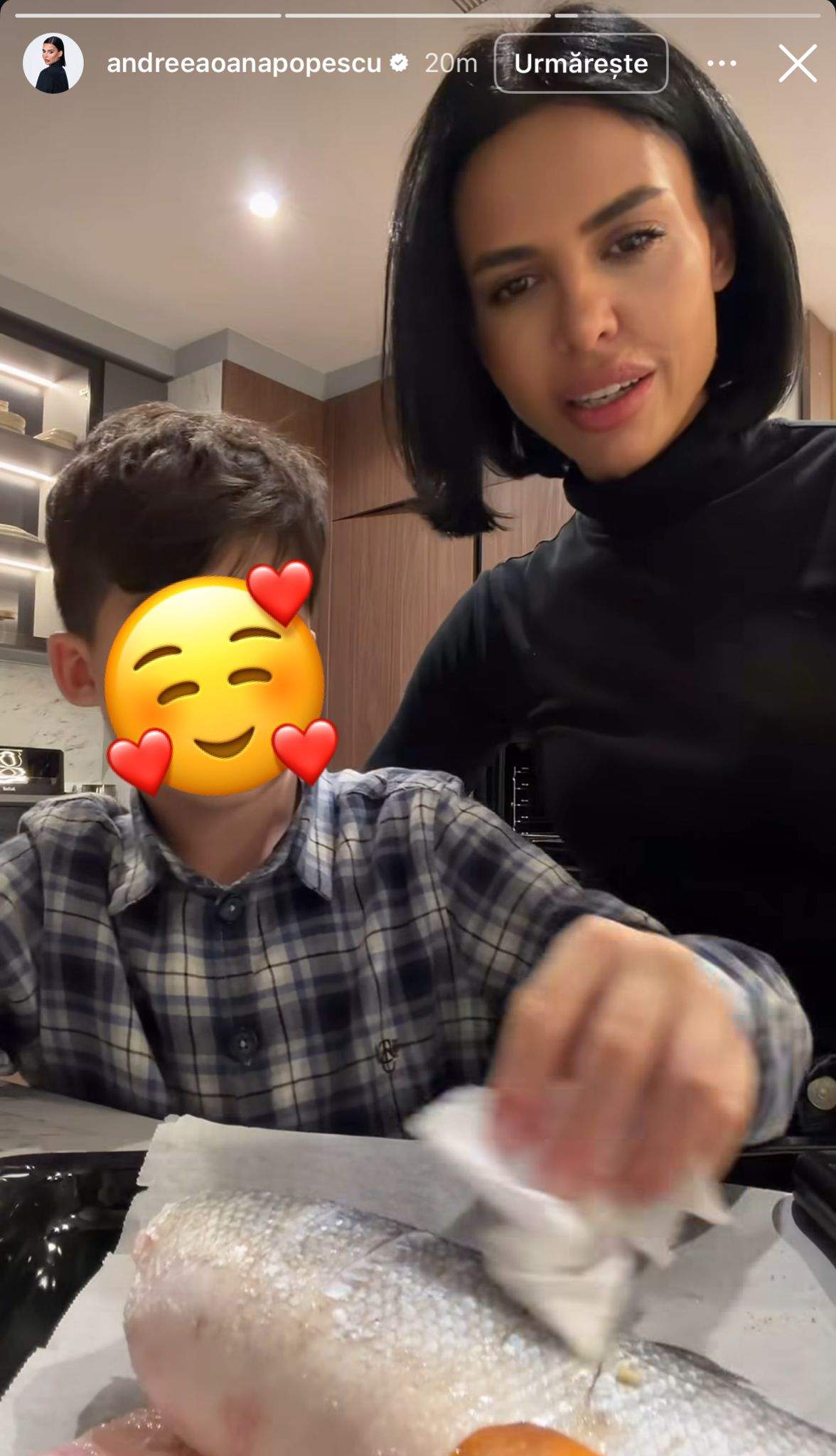 Fiul Andreei Popescu gătește