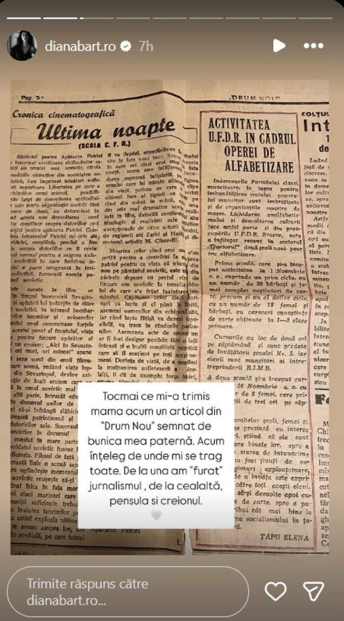 Cum arăta în tinerețe mama Dianei Bart! Vedeta a moștenit frumusețea de la aceasta