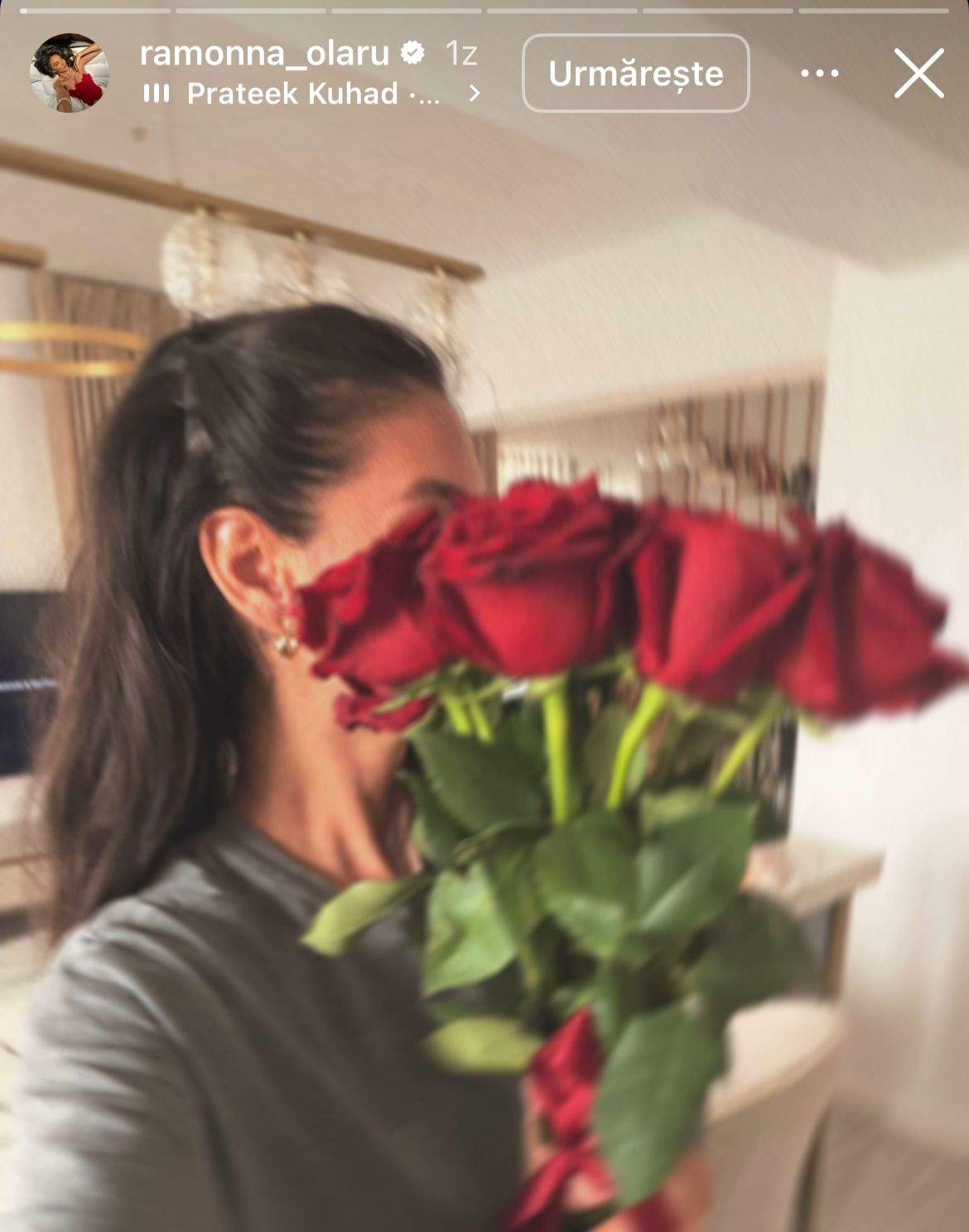 Ramona Olaru, cu trandafiri roșii
