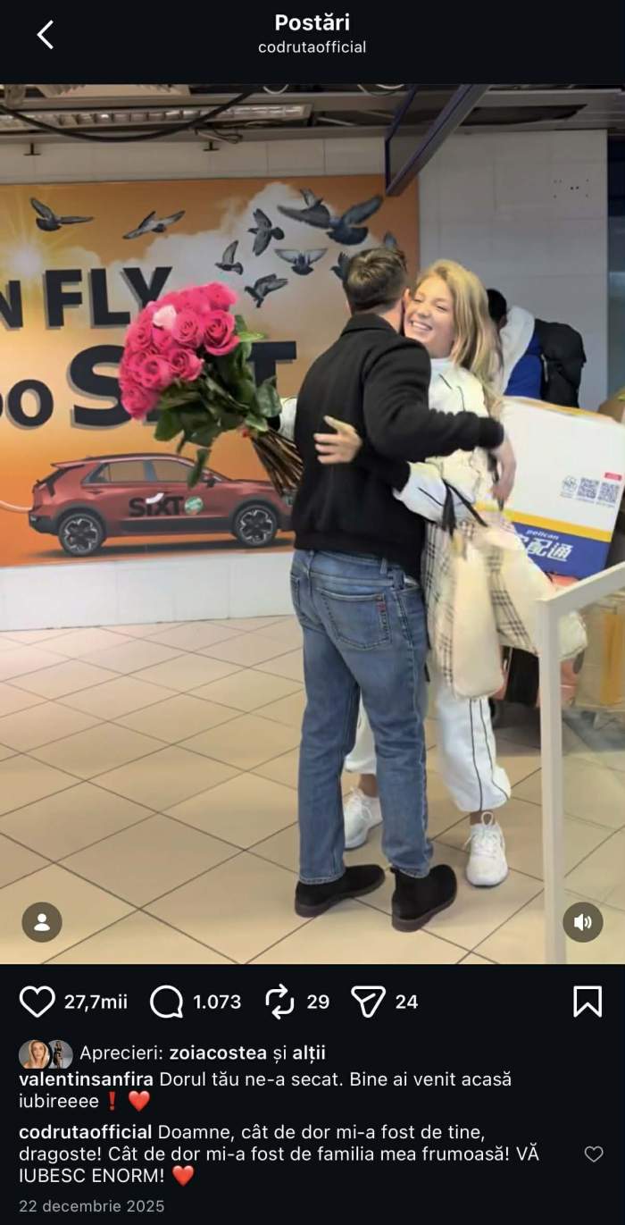 Ce declarații siropoase își făceau Valentin Sanfira și Codruța Filip de curând. Totul părea perfect între ei