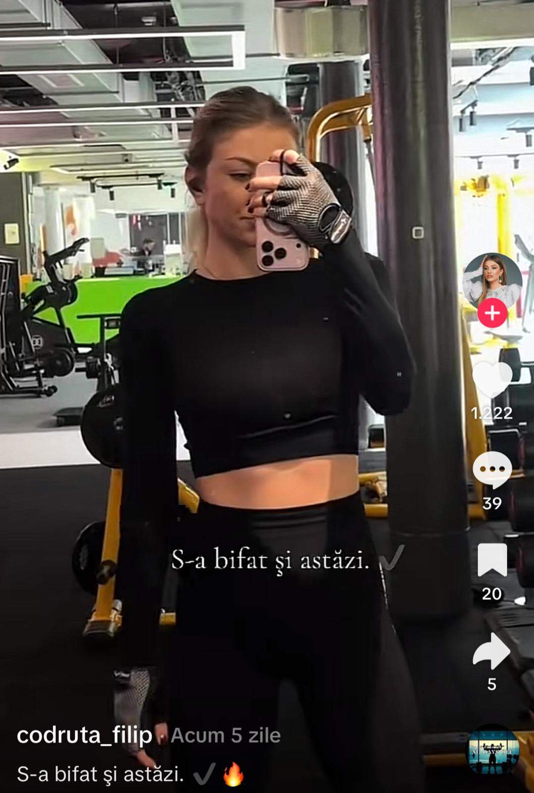 Codruța Filip, la sală