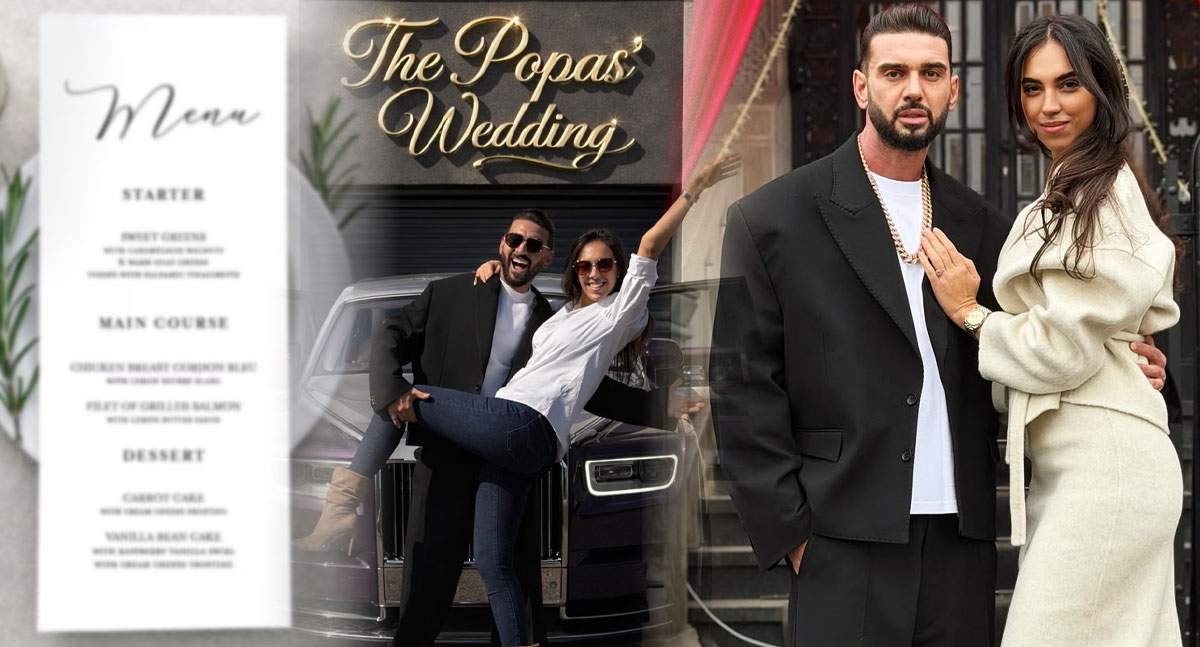 Ce vor mânca invitații la nunta lui Dorian Popa. Cum va arăta meniul de lux