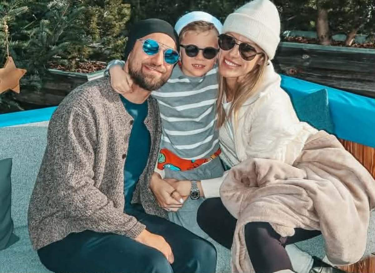 Gabriela Oțil și Dani Oțil alături de fiul lor