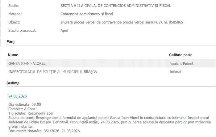 EXCLUSIV | Ionel Ganea, pedepsit pentru fapta comisă la volan | Hotărârea este definitivă