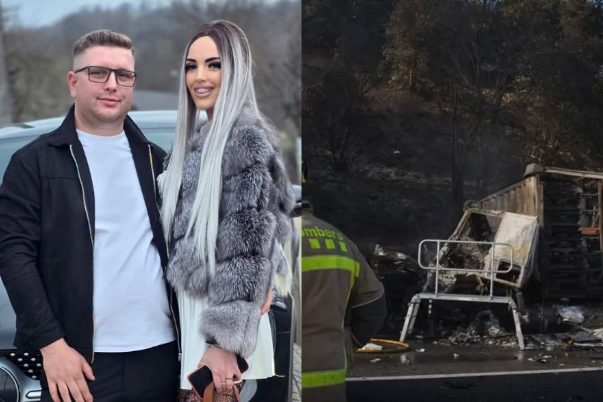 Ei sunt cei doi români arși de vii într-un accident de TIR în Spania. Ionuț și Mădălina erau soț și soție