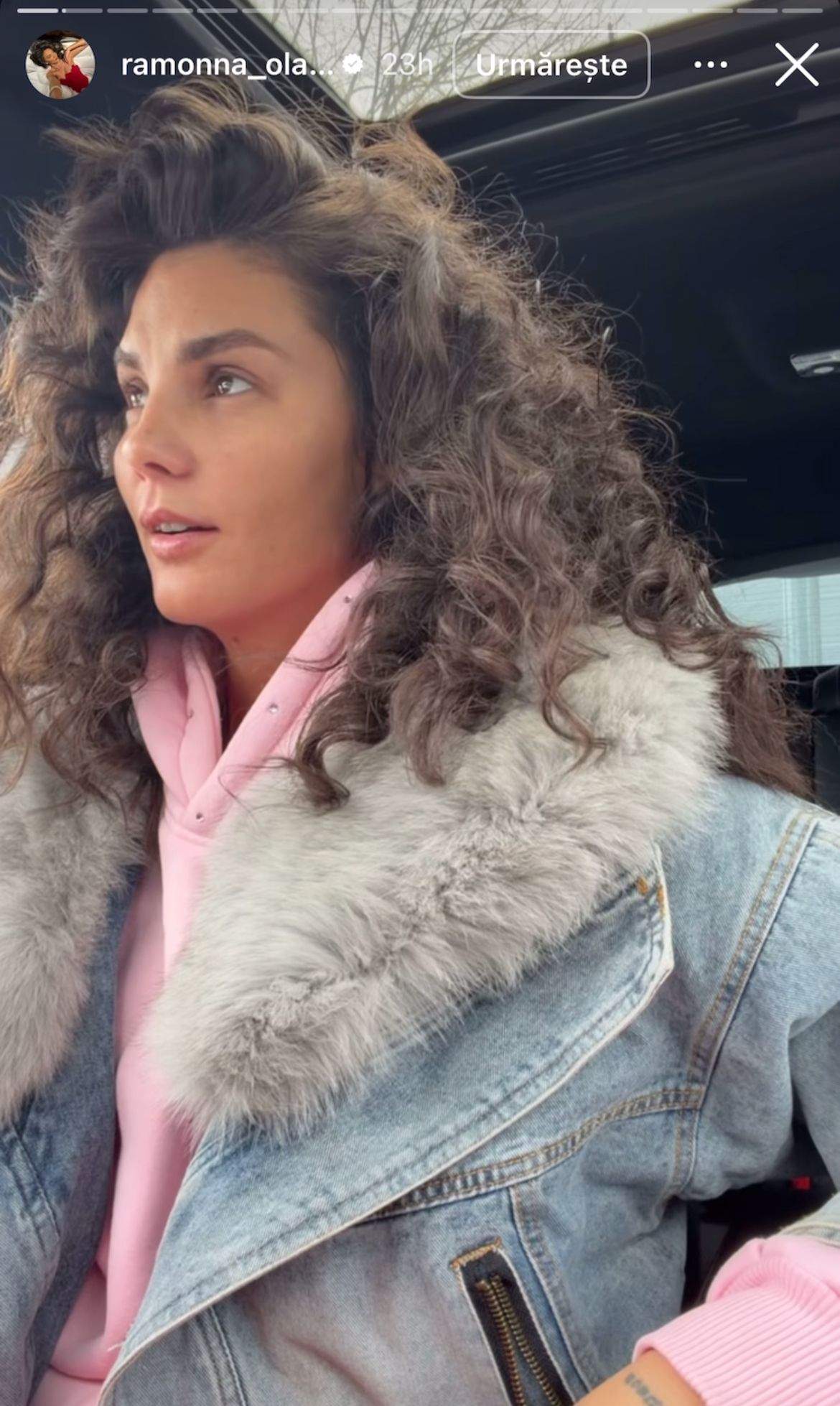 Ramona Olaru, în mașină