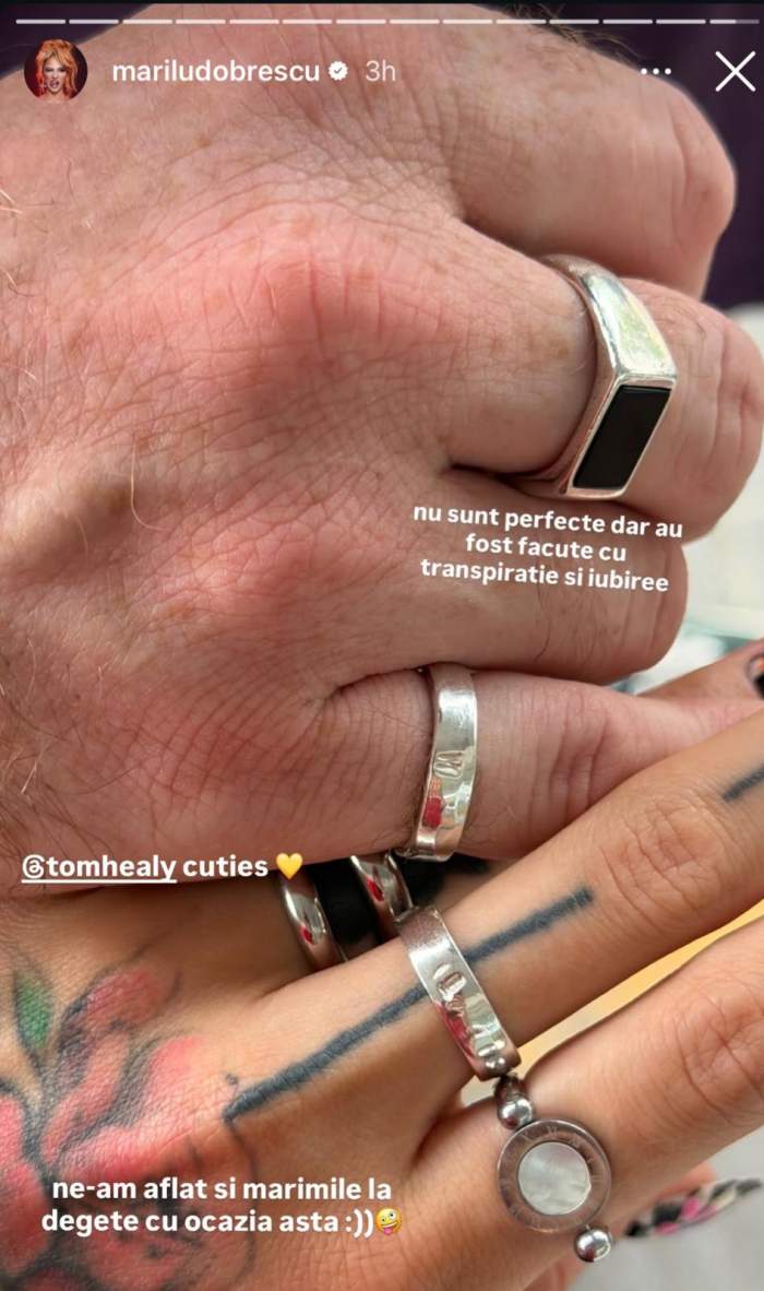 Inelul lui Marilu Dobrescu și al lui Tom Healy